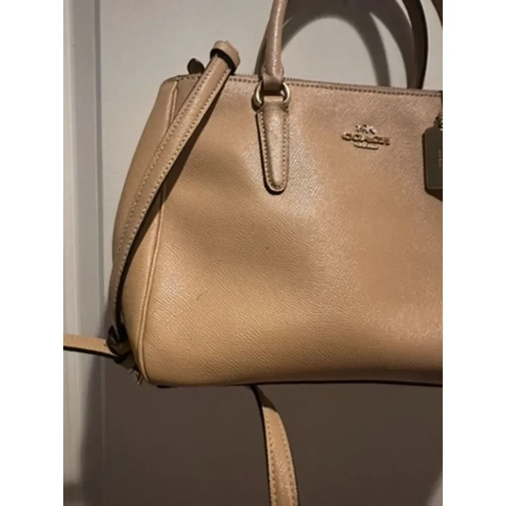 Coach Nude Leather Large Surrey Carryall Women's Purse - Picture 5 of 12